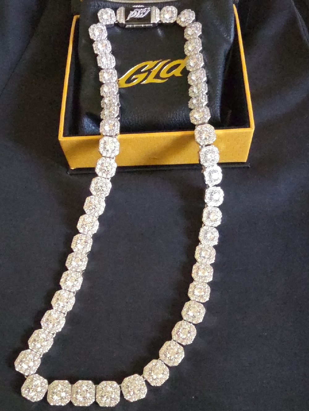 Gld Men’s Silver Crystal Tennis Necklace - Silver